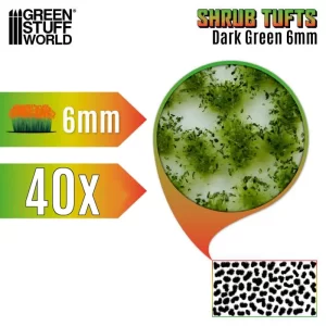 Tufos de Grama Autoadesivo<br><font color="#E57103">Tamanho: <b>6mm</b></font><br>Dark Green c/ 40