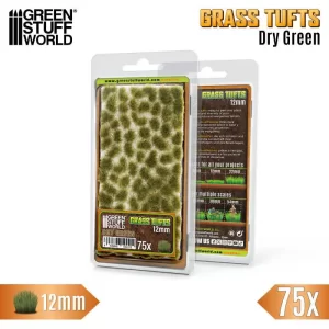 Tufos de Grama Autoadesivo<br><font color="#8D03E5">Tamanho: <b>12mm</b></font><br>Dry Green